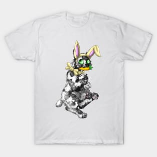 Bobtail BunnyCat: Salt & Pepper (Yellow) T-Shirt